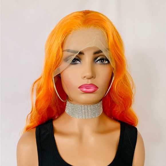 24” Beautiful Orange 13x2.5 Lace Front Premium Fiber Wig for Cosplay/Halloween… - Picture 12 of 15